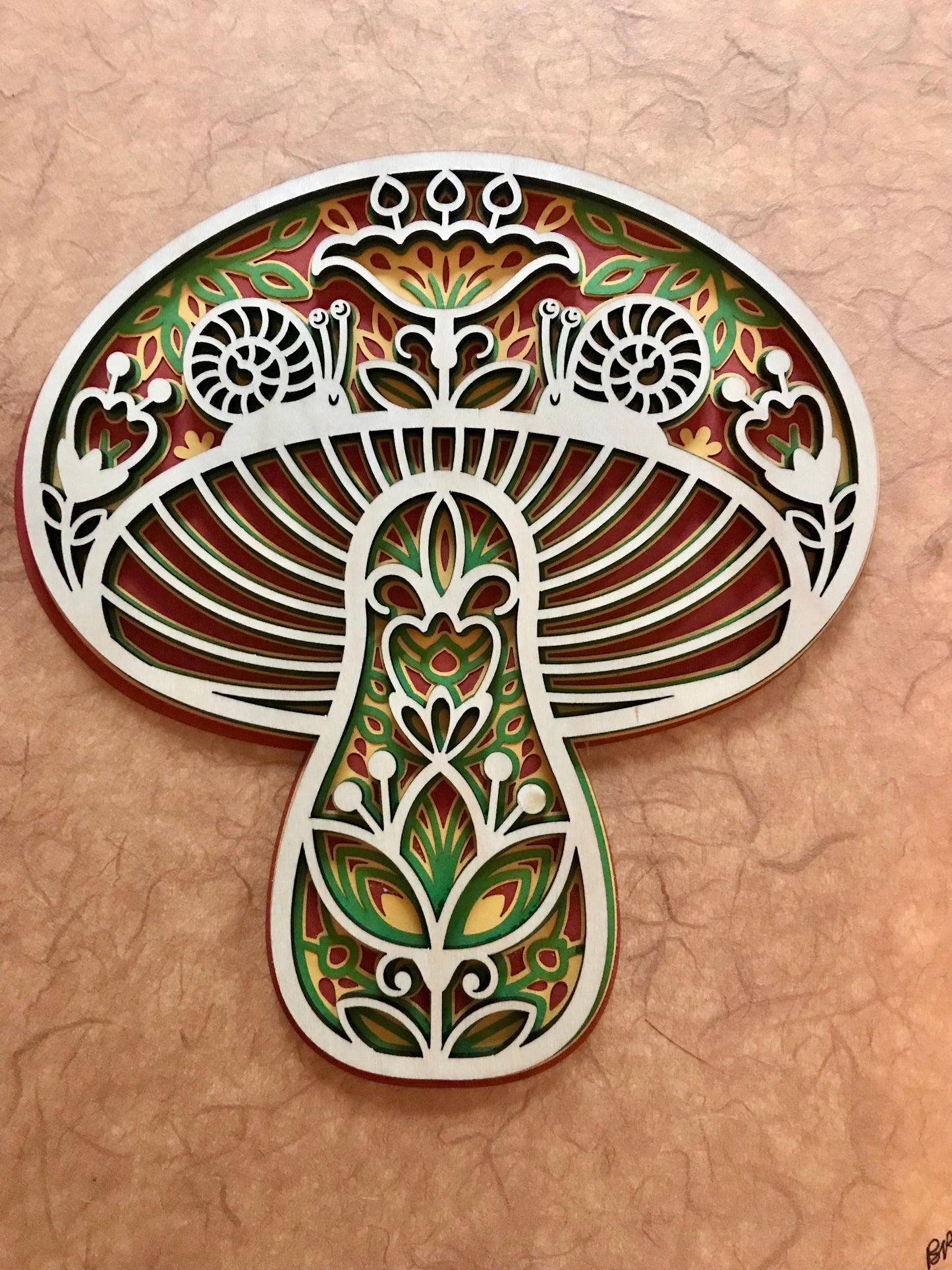 Layered Mushroom Wall Art