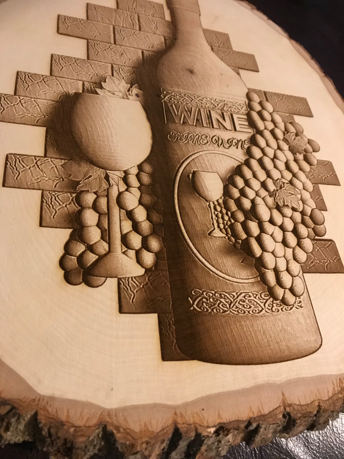 Wine Bottle Engraved Wall Art