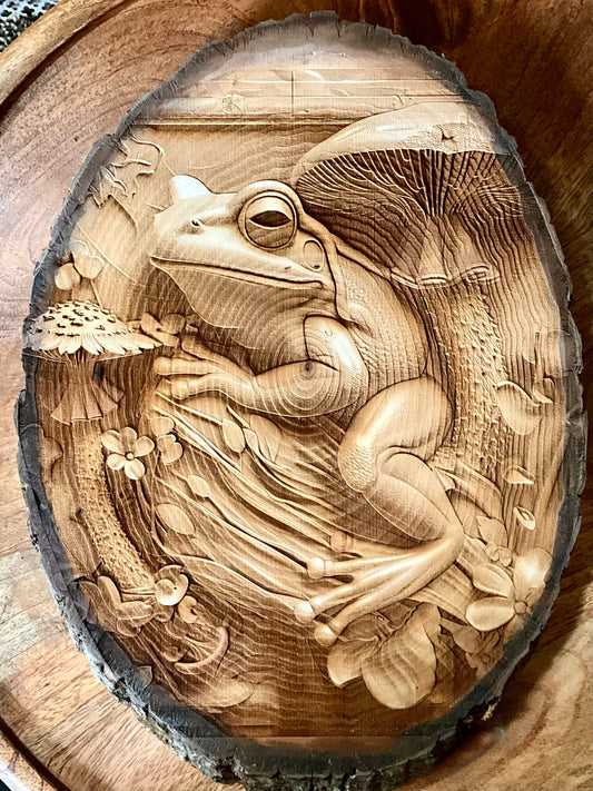 Frog in Mushrooms